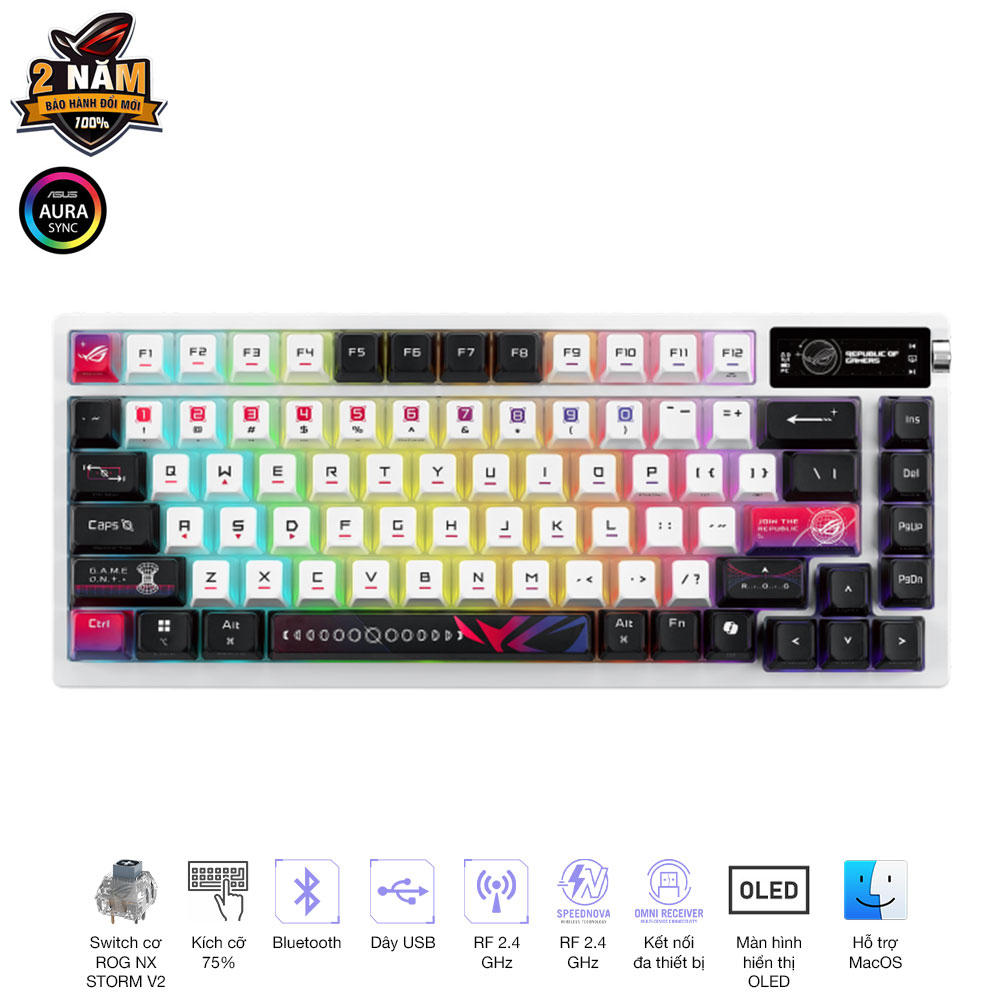 bàn phím cơ Asus ROG Azoth X NX Snow V2